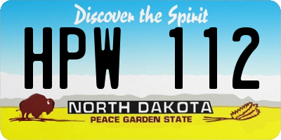 ND license plate HPW112