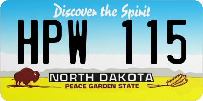 ND license plate HPW115