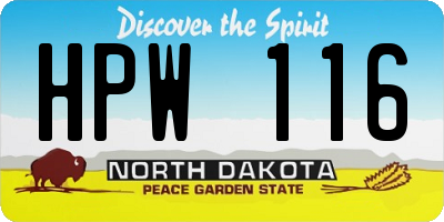 ND license plate HPW116