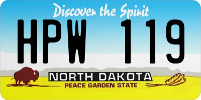 ND license plate HPW119