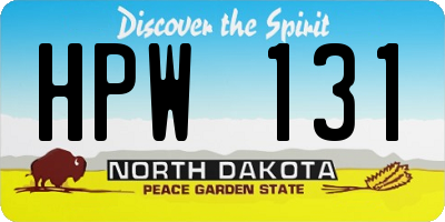 ND license plate HPW131