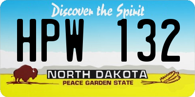 ND license plate HPW132