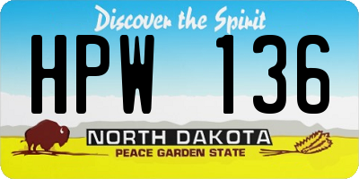 ND license plate HPW136