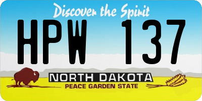 ND license plate HPW137