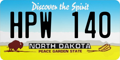 ND license plate HPW140