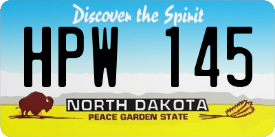 ND license plate HPW145