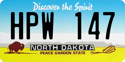 ND license plate HPW147