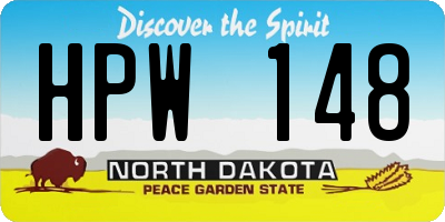 ND license plate HPW148
