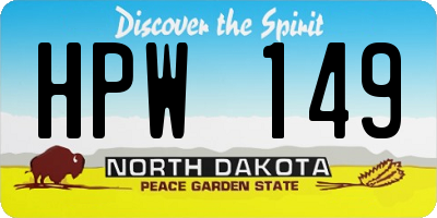 ND license plate HPW149