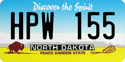 ND license plate HPW155