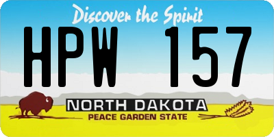 ND license plate HPW157