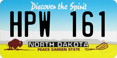 ND license plate HPW161