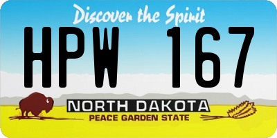 ND license plate HPW167
