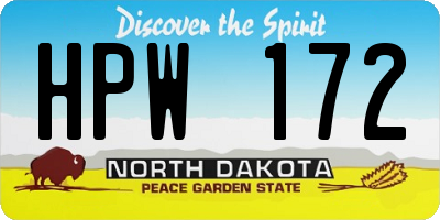 ND license plate HPW172
