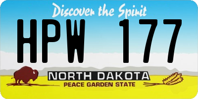 ND license plate HPW177