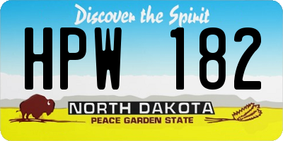 ND license plate HPW182