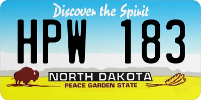 ND license plate HPW183