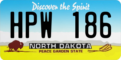 ND license plate HPW186