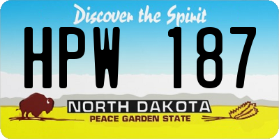 ND license plate HPW187
