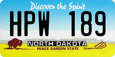 ND license plate HPW189
