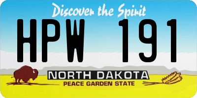 ND license plate HPW191