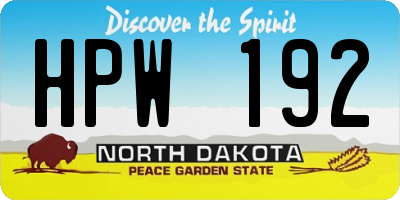 ND license plate HPW192