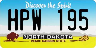 ND license plate HPW195