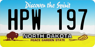ND license plate HPW197