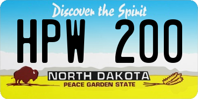ND license plate HPW200
