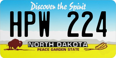 ND license plate HPW224