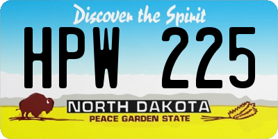 ND license plate HPW225