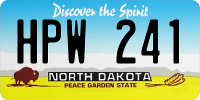 ND license plate HPW241