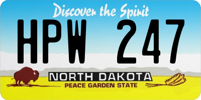 ND license plate HPW247