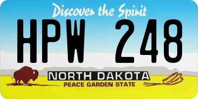 ND license plate HPW248