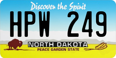 ND license plate HPW249