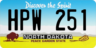 ND license plate HPW251