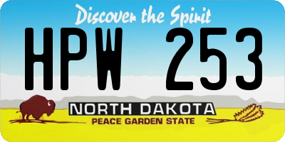 ND license plate HPW253