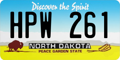 ND license plate HPW261