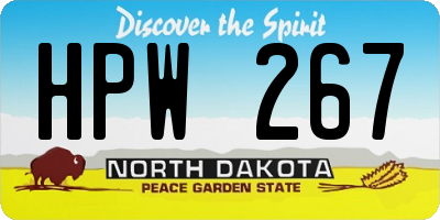 ND license plate HPW267