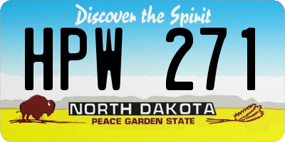 ND license plate HPW271
