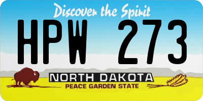 ND license plate HPW273