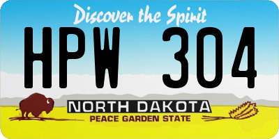 ND license plate HPW304