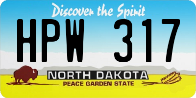 ND license plate HPW317