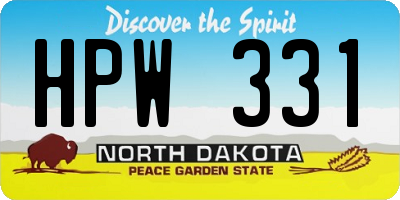 ND license plate HPW331