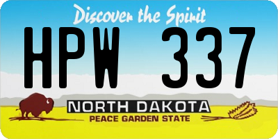 ND license plate HPW337