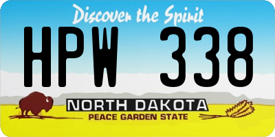 ND license plate HPW338