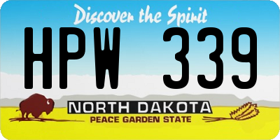 ND license plate HPW339