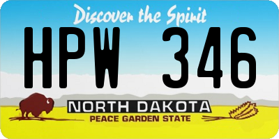 ND license plate HPW346