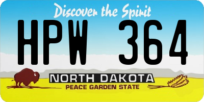 ND license plate HPW364
