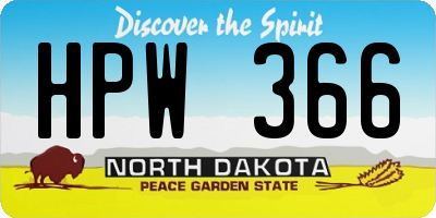 ND license plate HPW366